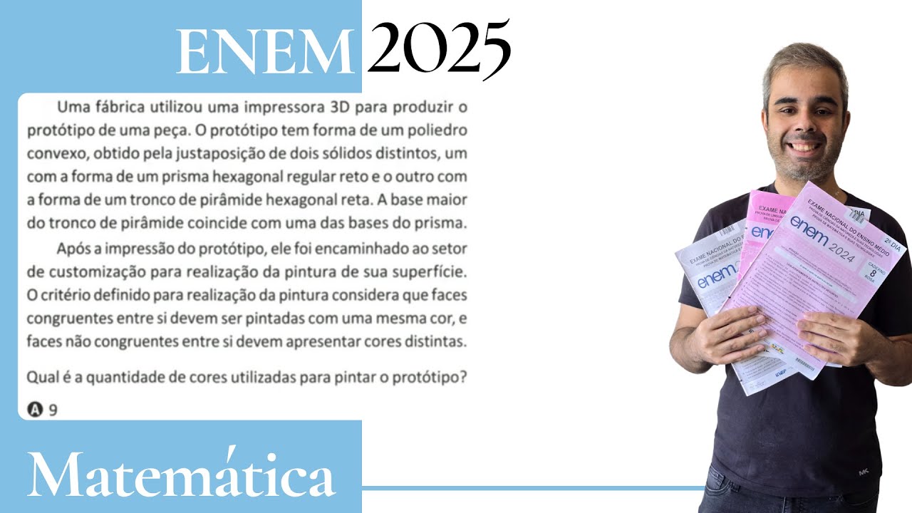 ENEM 2025 - ﻿﻿﻿﻿Uma fábrica utilizou uma impressora 3D para produzir o protótipo de uma peça