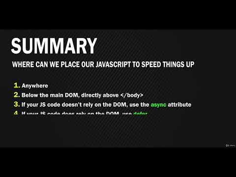 JavaScript Grandmaster 1610 Summary of where we can place our JS to improve the CRP