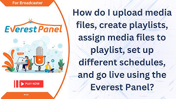 Uploading media files, creating playlists, assigning media files, setting different schedules