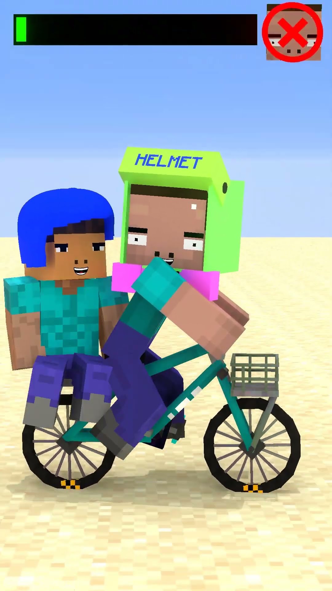 Help Herobrine win the cycling game!
