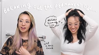 finally dyeing my bleached hair back to black | blonde to black transformation