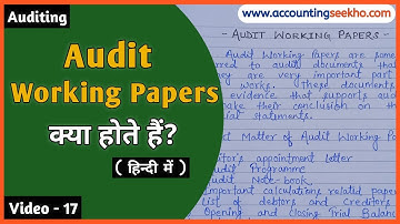 What Is Audit Working Papers In Auditing || Meaning Of Audit Working Papers || हिन्दी में ||
