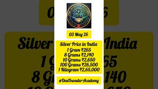 Today's Silver Price in India #investing #silverprice #silver #wealthcreation