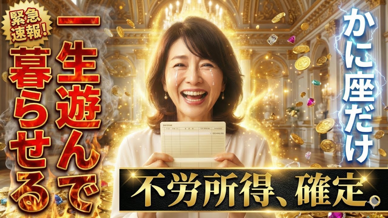 【かに座 2026年の運勢】おめでとうございます。12星座で唯一「一生遊んで暮らせる不労所得者」になる確率が異常に高いのがあなたです