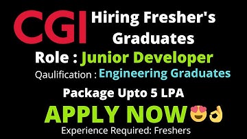 CGI Hiring Fresher