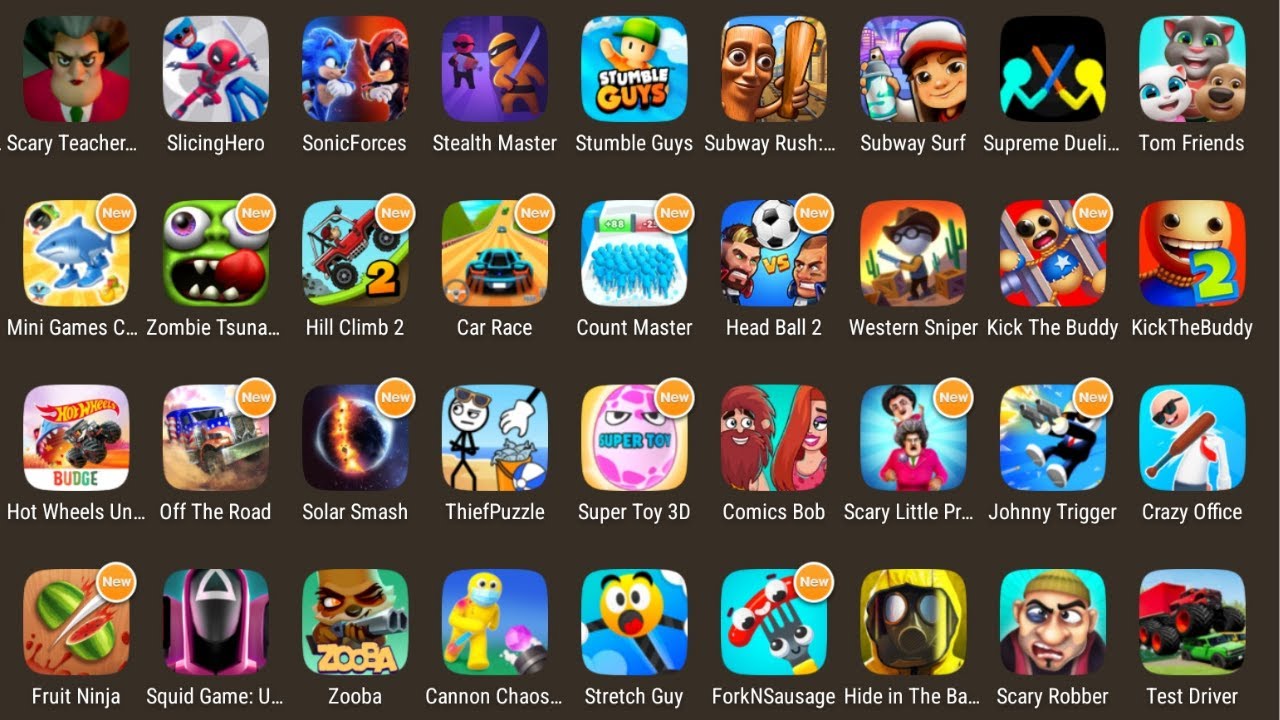 Hantu Brainrot Sahur 3D, Save the Dog, Zombie Tsunami, Subway Rush: Escape, My Universe,Stumble Guys