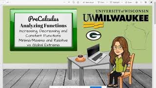 Increasing, Decreasing and Constant Intervals and Extrema