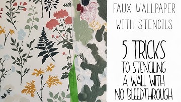 Tips for stenciling walls to get clean lines with minimal bleedthrough