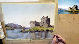 Eilean Donan Castle Watercolor Painting Demo