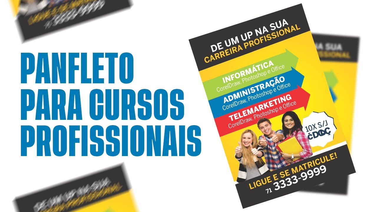 CorelDraw CRIANDO UM PANFLETO PARA CURSOS speed art YouTube