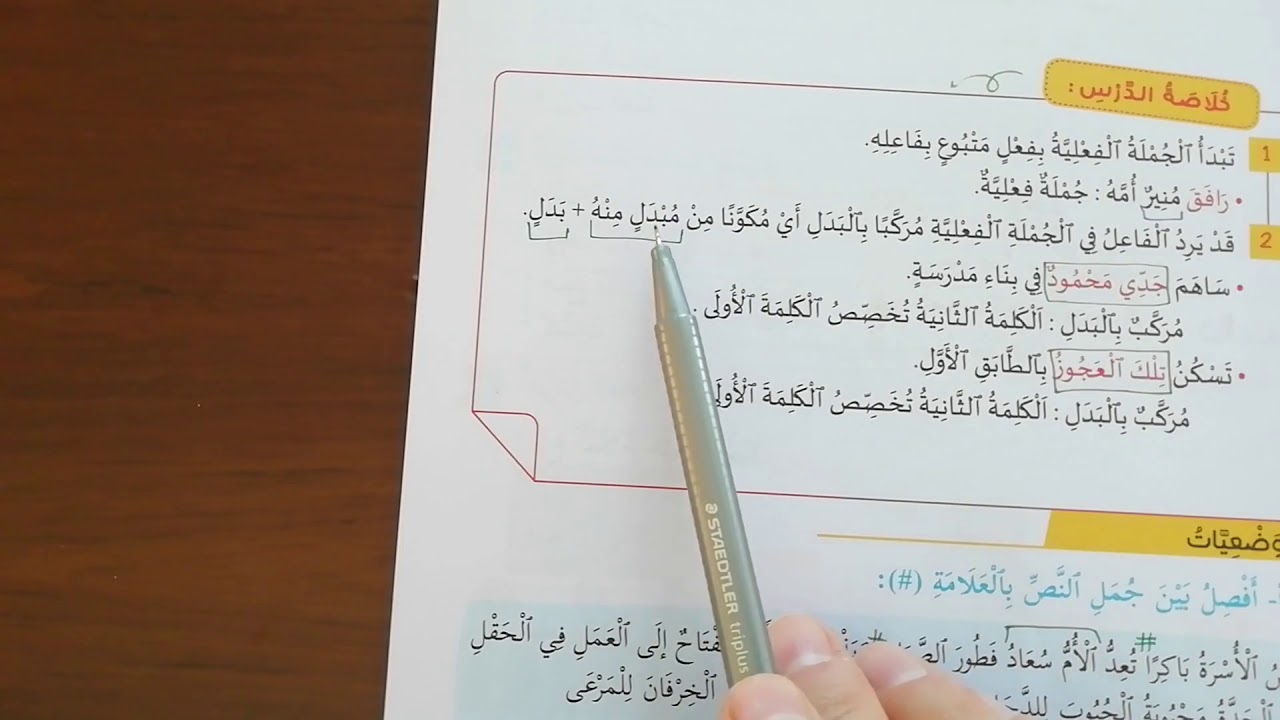 5: الفاعل مركب بالبدل: مبدل منه و بدل