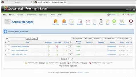 Joomla - How to trash something