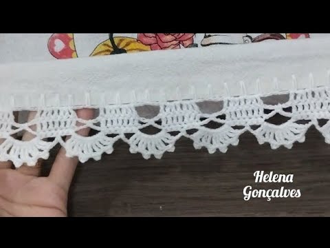 Barrado de crochê canhoto fácil de fazer #helenagonçalves #crochet #semprecirculo #barradodecroche