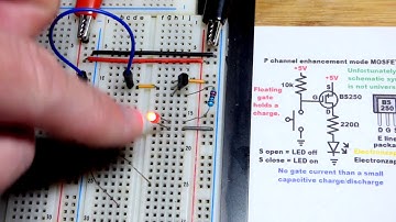 High side switch circuit made with BS250 P channel enhancement mode MOSFET transistor how to DIY