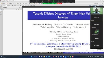 Paper Presentation on Target High Utility Itemset Mining at UDML 2022 (ICDM 2022)