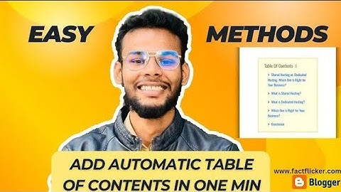 How to Add a Table of Contents in a blogger website | Automatic Table of contents in blogger(Hindi)