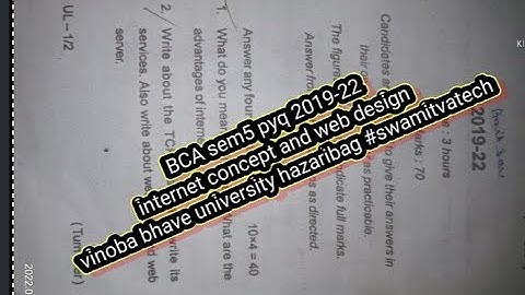 BCA sem5 pyq 2019-22 internet concept and web design vinoba bhave university hazaribag #swamitvatech