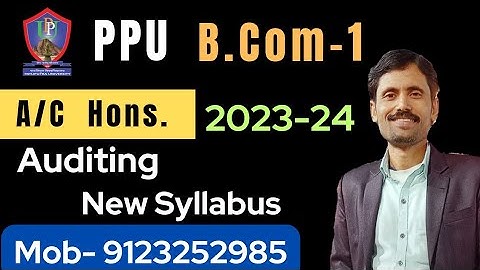 PPÚ BCom part 1 Auditing complete syllabus
