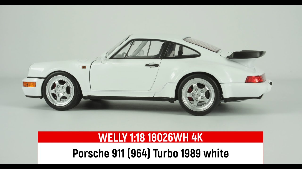 WELLY 1:18 18026WH Porsche 911 (964) Turbo 1989 white 4K - YouTube