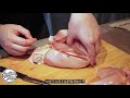 See Yakitori Chef Debone Raw Chicken and Skewing Skill
