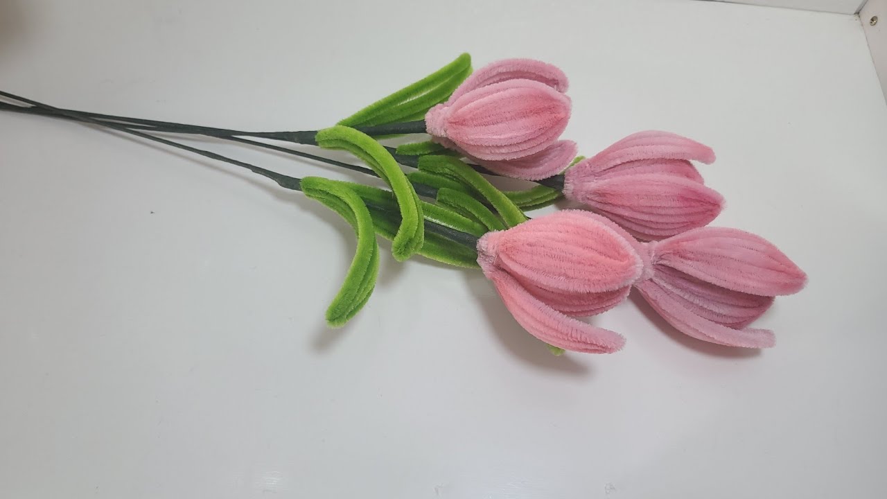 How to make tulips with velvet zinc (method 1). Velvet zinc flowers