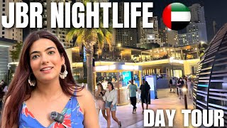 JBR BEACH & NIGHTWALK TOUR 😍 || Dubai Day - 6 || #jbr #dubainightlife #dubailife #dubaibeach #dubai