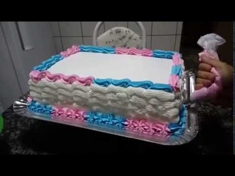 BOLO QUADRADO DE 5 KILOS 25 X 25 /TRABALHO COM O BICO 113 E 4 B / PARIS  CAKE DESIGNER 