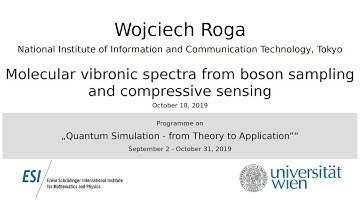 Wojciech Roga - Molecular vibronic spectra from boson sampling and compressive sensing