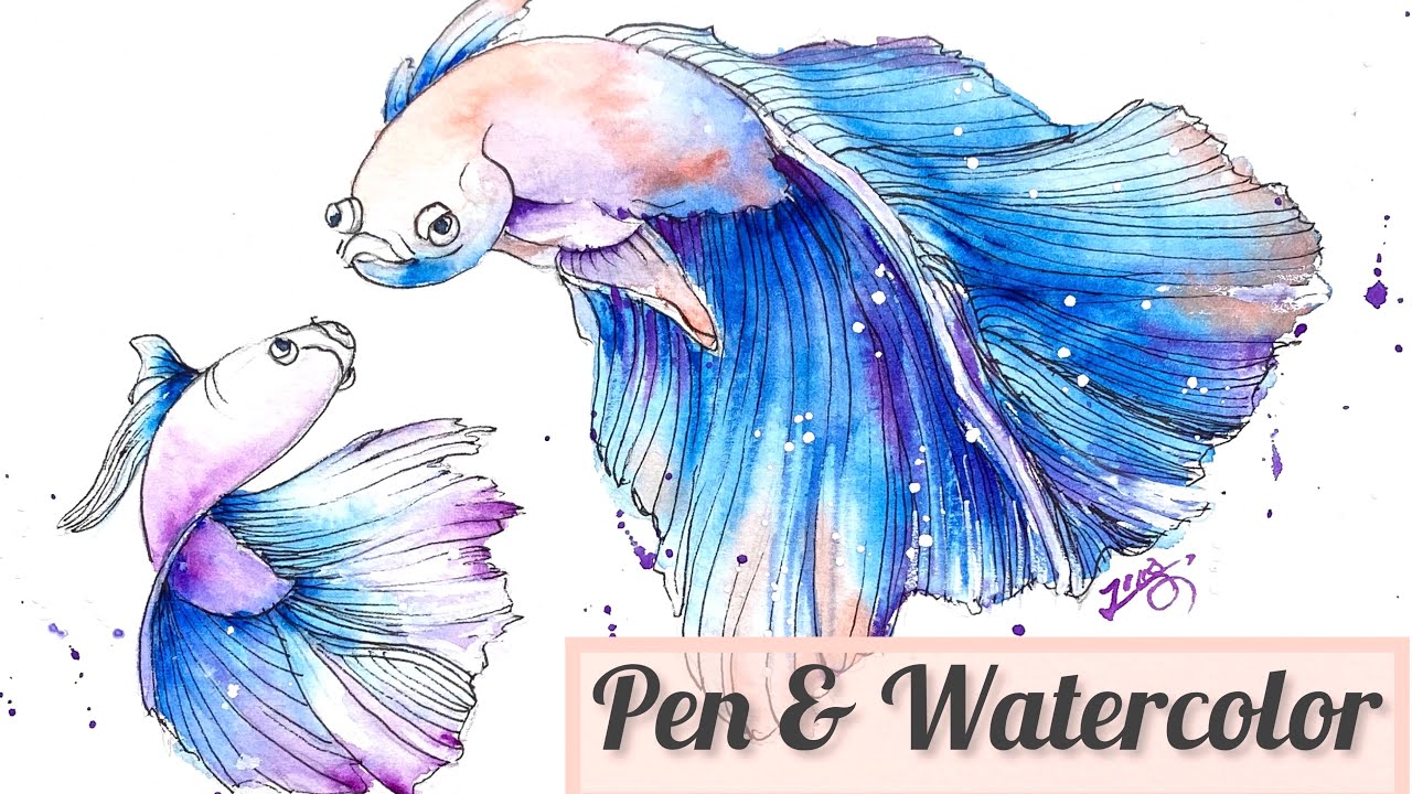 A little betta fish from my book „Shiny Watercolors“ @emf_verlag drawn