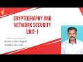CNS JNTUK Unit 1 MMR: Essential Cryptography & Network Security Concepts π