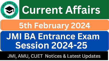 Daily Current Affairs 2024| JMI BA HONS GK 2024-25| MCQs Questions & Answers| Session 2024-25