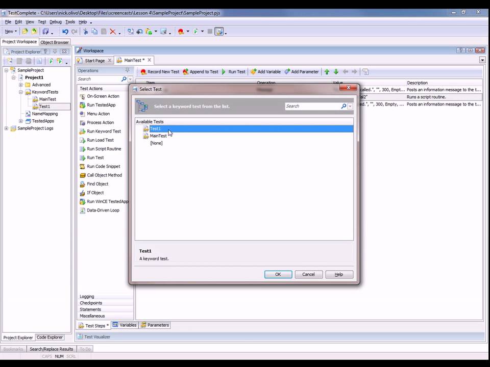 Calling Tests From Each Other in TestComplete 8 - YouTube