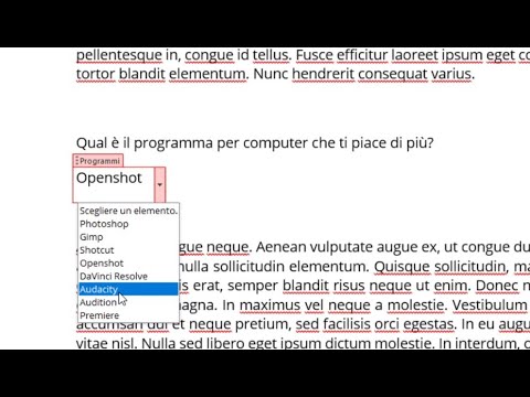 Come aggiungere un menù a discesa nei documenti di Word