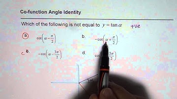 Cofunction Identities for Tan Trig Ratio MHF4U cot(x + pi/2)