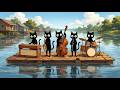 Slow & Groovy Vintage Jazz with the Black Cats on the River for Work