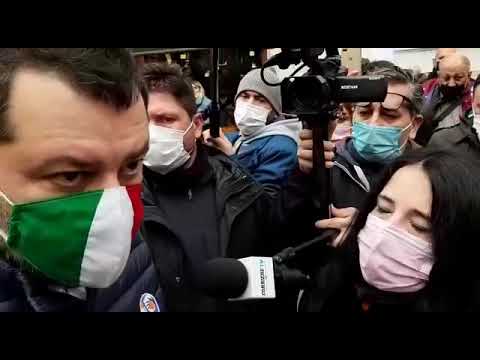 Matteo Salvini incontra il presidio delle lavoratrici del #giocopubblico