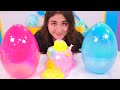 Easter Bunny egg slime challenge