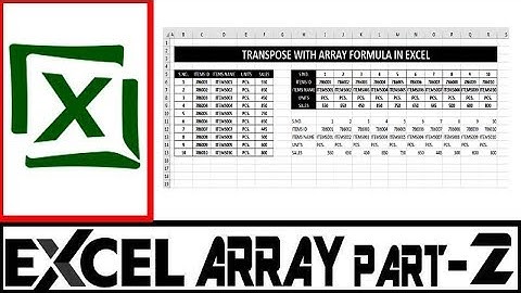 Part- 02 | Ms Excel Array Formula Series In Hindi | Transpose With Array