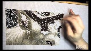 Вышиваю набор от Luca-S “добрый лесной дух» В724. Готова 1/4 процесса ! 🤗