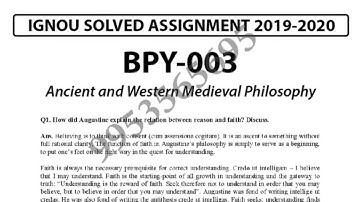 BPY-003 Solved Assignment 2019-20