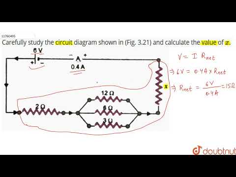 Carefully study the circuit diagram shown and calculate the value of x. . | 10 | ELECTRICITY | P...