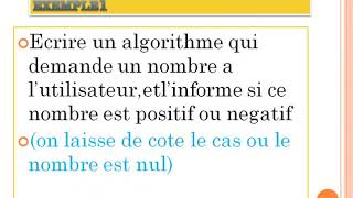 Algorithme  les structures alternatives  : syntaxe1