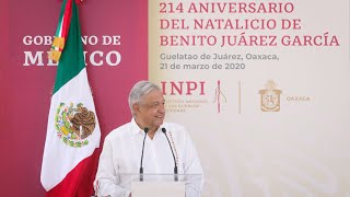 214 Aniversario del Natalicio de Benito Juárez García, desde Guelatao, Oaxaca