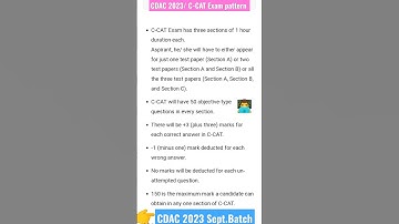 CDAC/CCAT Exam Pattern 2023