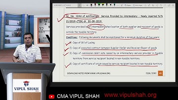 GST Amendments Part 5 For May/June 2020 Exam CA/CS/CMA