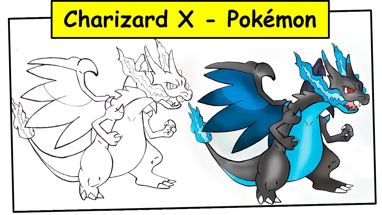 Como Desenhar Pokémon Mega Charizard X