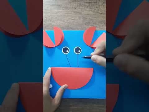 فكرة بسيطة وسهلة لعمل سرطان البحر السلطعون من الورق الملون     