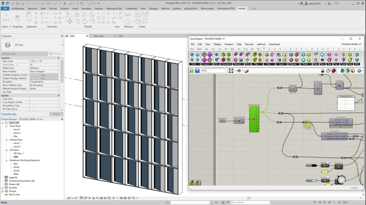 RhinoInside Revit Facade: Flex Curtain Panel