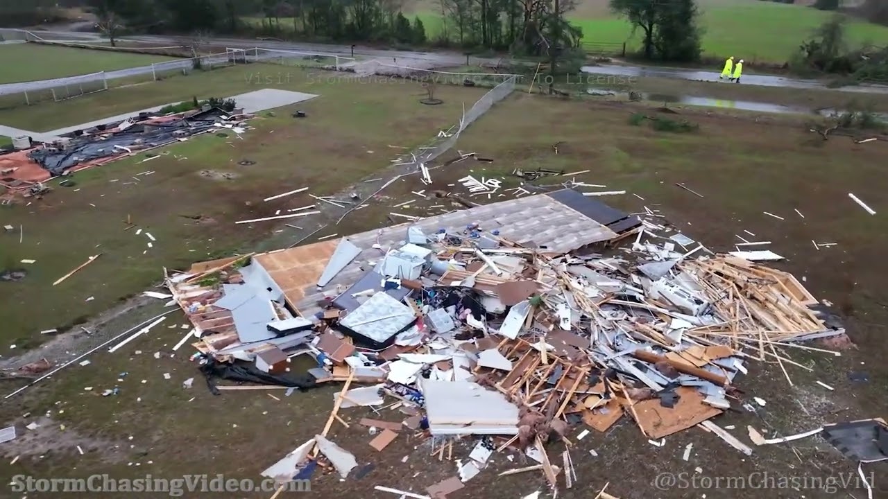 Clarke County - Shubuta, MS Tornado Damage from Drone - 12/14/2022