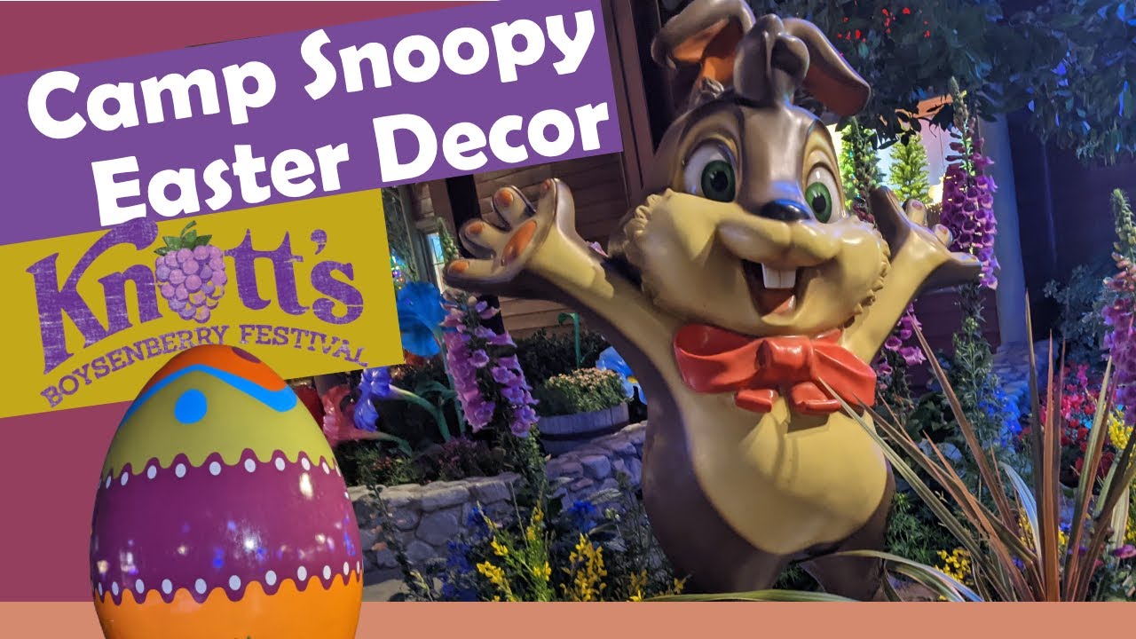 Knott's Camp Snoopy Easter Decor 2022 Walkthrough theFUNnelCakeBlog